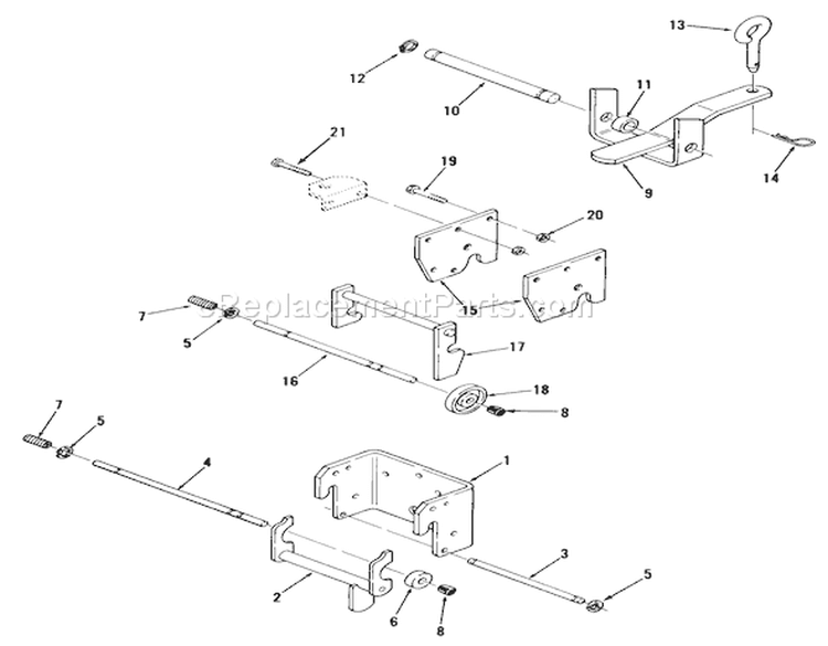 Hitches Diagram and Parts List for 31-17KE01 1985 Toro Lawn Tractor