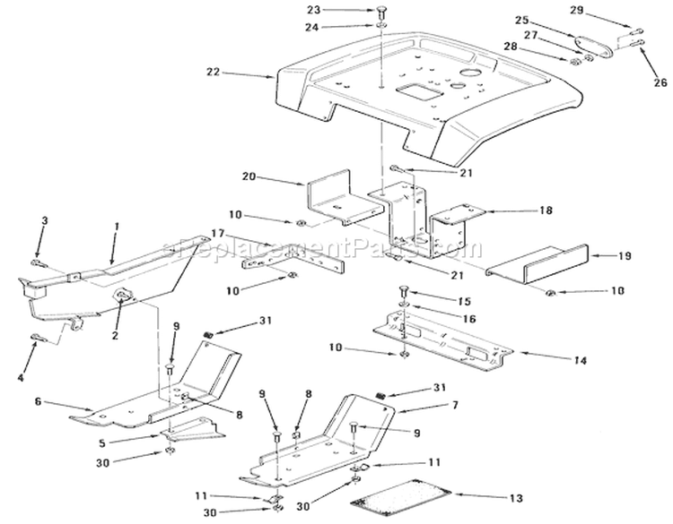 Page T Diagram and Parts List for 31-17KE01 1985 Toro Lawn Tractor