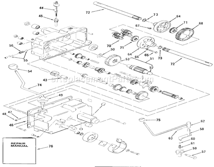 Mechanical Transmission-8-Speed (continued) Diagram and Parts List for 31-14K802 1987 Toro Lawn Tractor