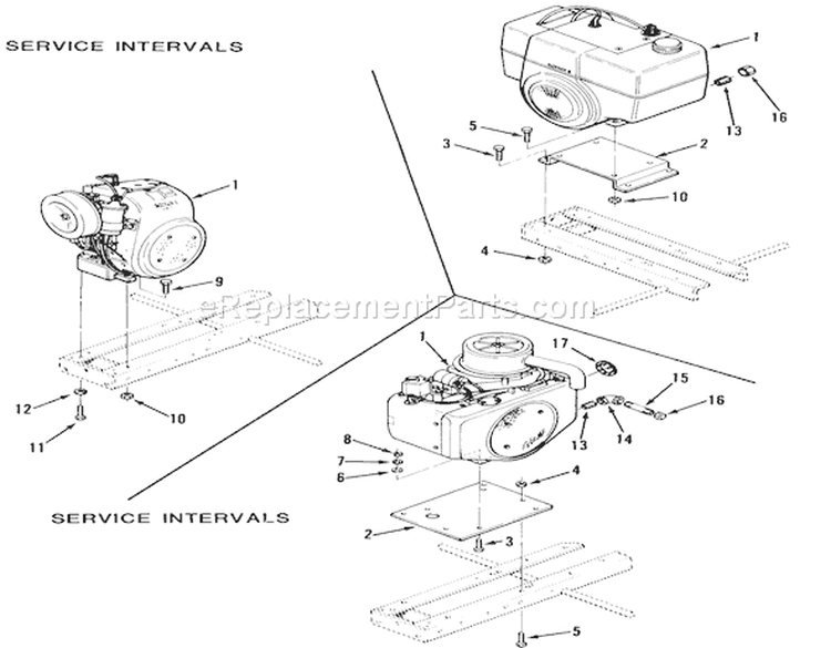 Engines Diagram and Parts List for 21-12KE01 1986 Toro Lawn Tractor