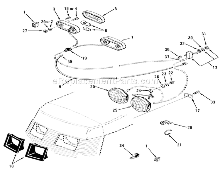 Page I Diagram and Parts List for 21-12KE01 1986 Toro Lawn Tractor