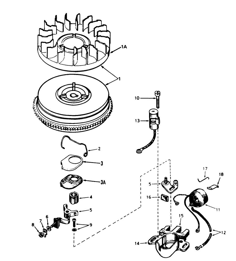 Magneto No. 610944a (5 H.P. Snowthrower Model No. 38040) Diagram and Parts List for 38050 9000001 - 9999999 Toro Snow Blower