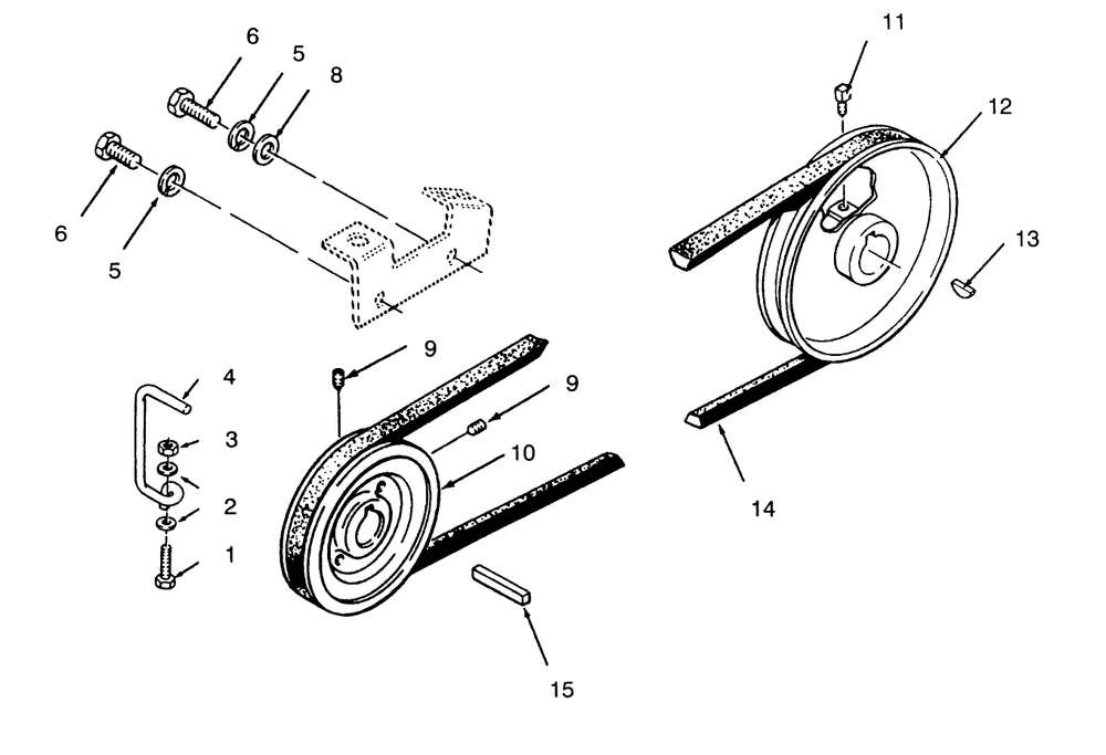 Drive Belt And Pulleys Diagram and Parts List for 73420 4900001 - 4999999 Toro Lawn Tractor