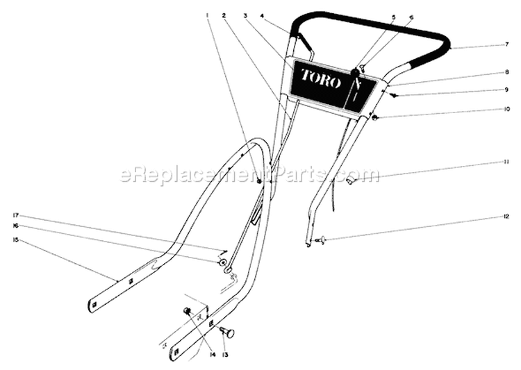 Handle Assembly Diagram and Parts List for 31304 4000001-4999999 - 1974 Toro Snow Blower