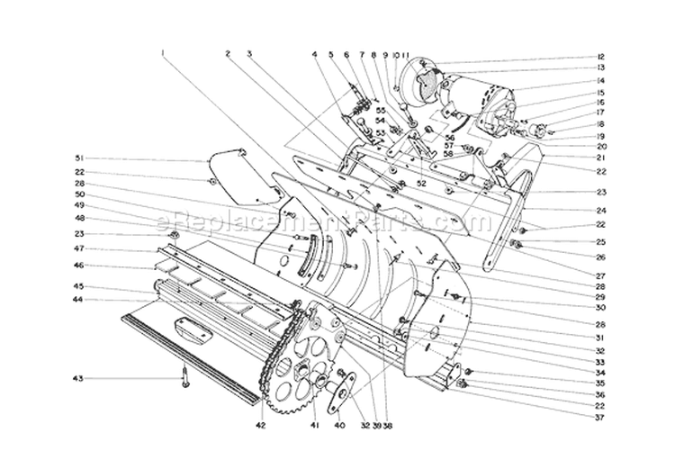 Lower Main Frame Diagram and Parts List for 31451 0000001-0999999 - 1970 Toro Snow Blower