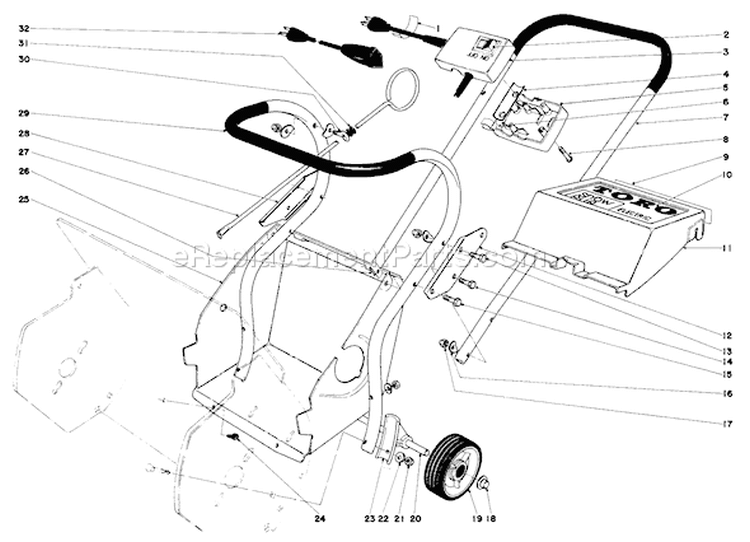 Page C Diagram and Parts List for 31453 2000001-2999999 - 1972 Toro Snow Blower