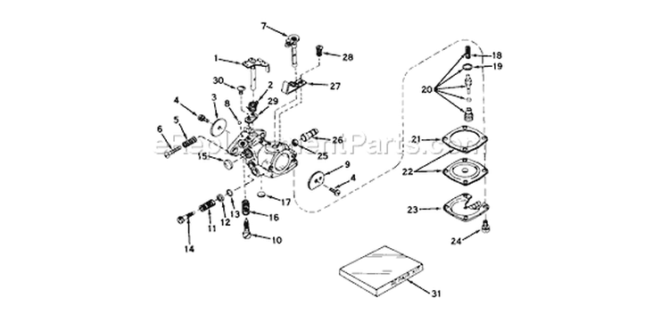 Page A Diagram and Parts List for 31501 1000001-1999999 - 1971 Toro Snow Blower