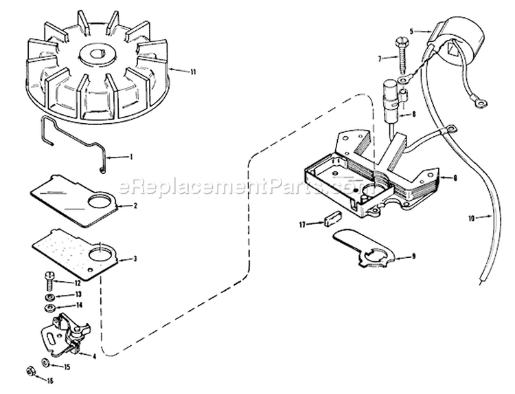 Magneto Diagram and Parts List for 31412 5000001-5999999 - 1975 Toro Snow Blower