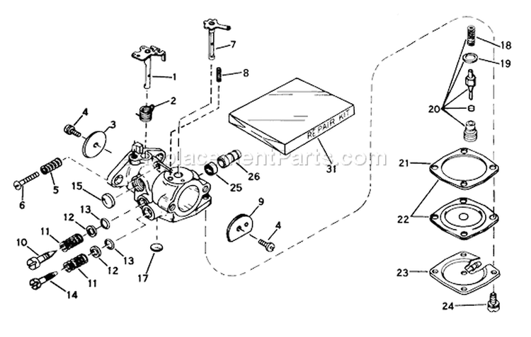 Page A Diagram and Parts List for 31506 6000001-6999999 - 1976 Toro Snow Blower