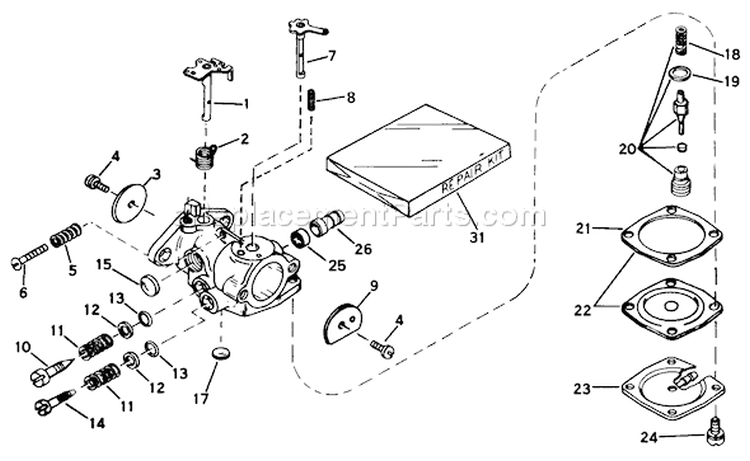 Page A Diagram and Parts List for 31506 7000001-7999999 - 1977 Toro Snow Blower
