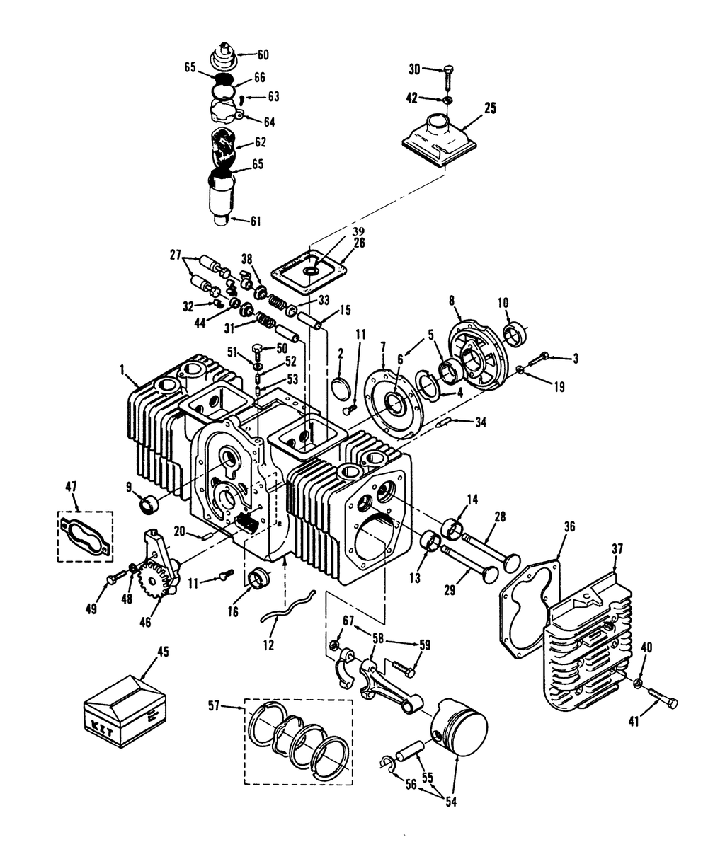 Engine Cylinder Block Diagram and Parts List for 73520 39000001 - 39999999 Toro Lawn Tractor