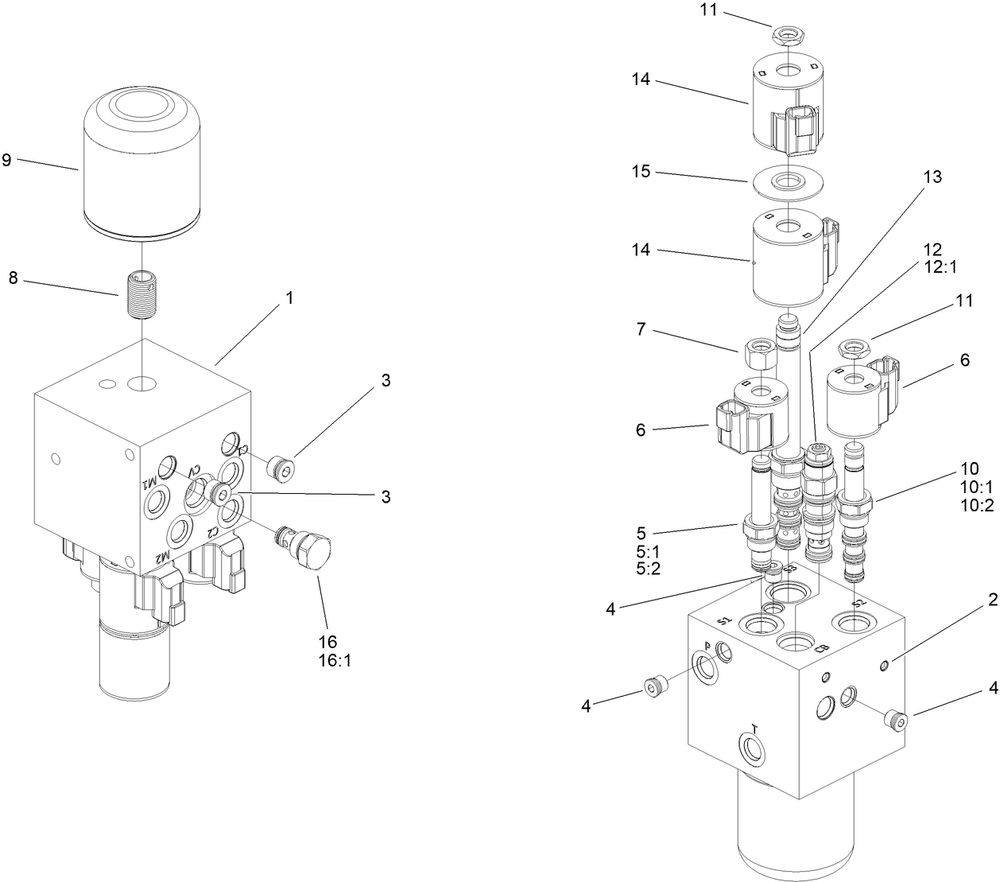 Manifold Assembly No 140-3572 Diagram and Parts List for 68141 414400369 - 999999999 Toro Lawn Tractor Accessories