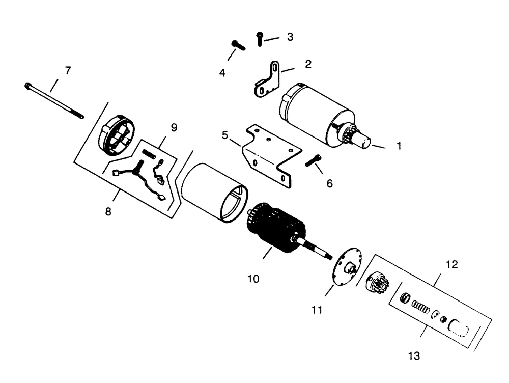 Starter Diagram and Parts List for 73400 3900001 - 3999999 Toro Lawn Tractor