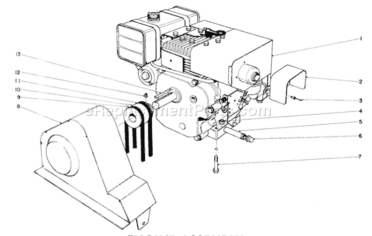 Page C Diagram and Parts List for 31655 0000001-0999999 - 1970 Toro Snow Blower