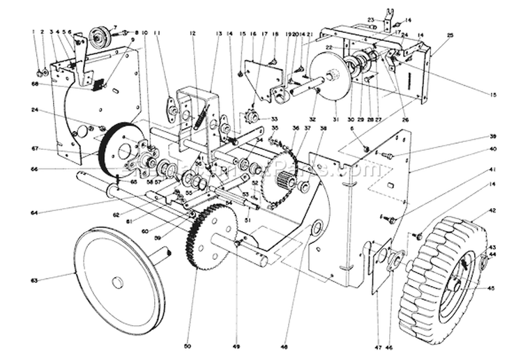 Page K Diagram and Parts List for 31677 5000001-5999999 - 1975 Toro Snow Blower