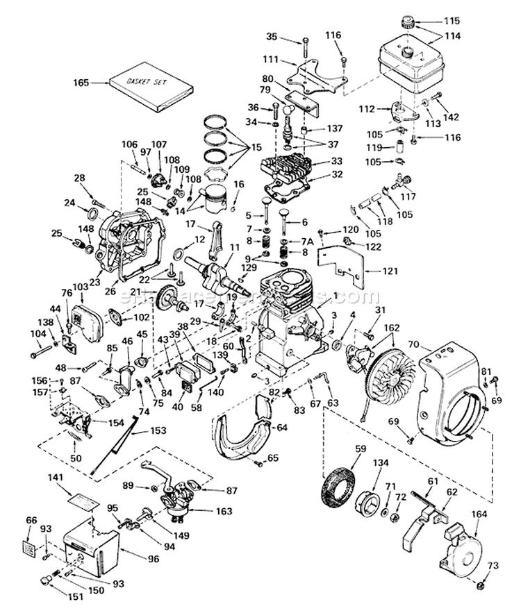 Page F Diagram and Parts List for 31677 5000001-5999999 - 1975 Toro Snow Blower