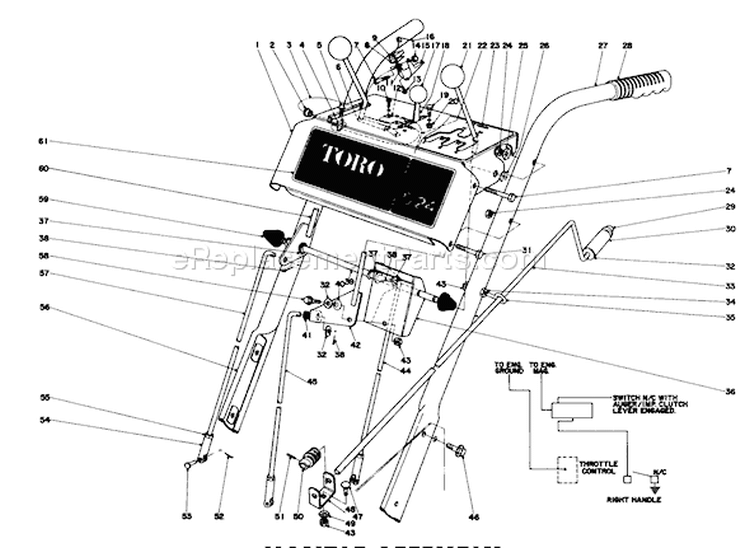 Page G Diagram and Parts List for 31677 5000001-5999999 - 1975 Toro Snow Blower