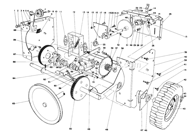 Page O Diagram and Parts List for 31677 7000001-7999999 - 1977 Toro Snow Blower