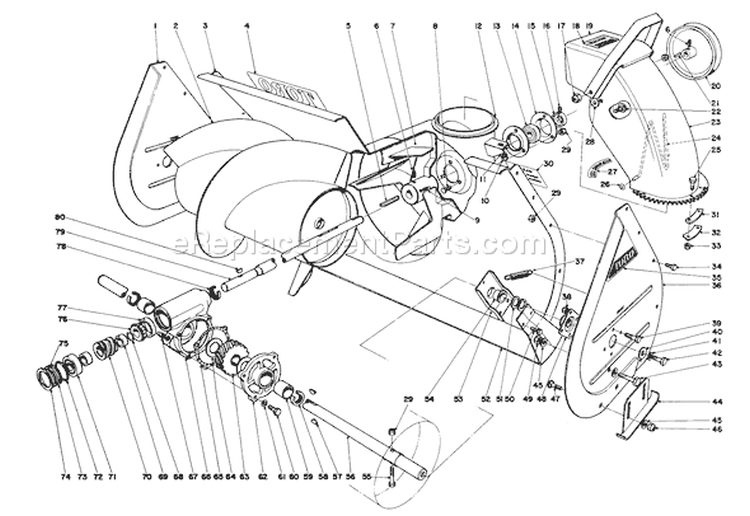 Page A Diagram and Parts List for 31756 3000001-3999999 - 1973 Toro Snow Blower