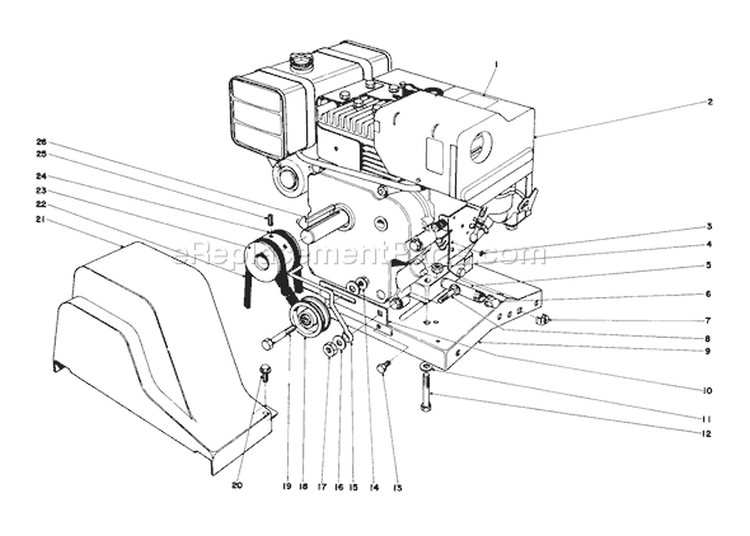 Page D Diagram and Parts List for 31763 6000001-6999999 - 1976 Toro Snow Blower