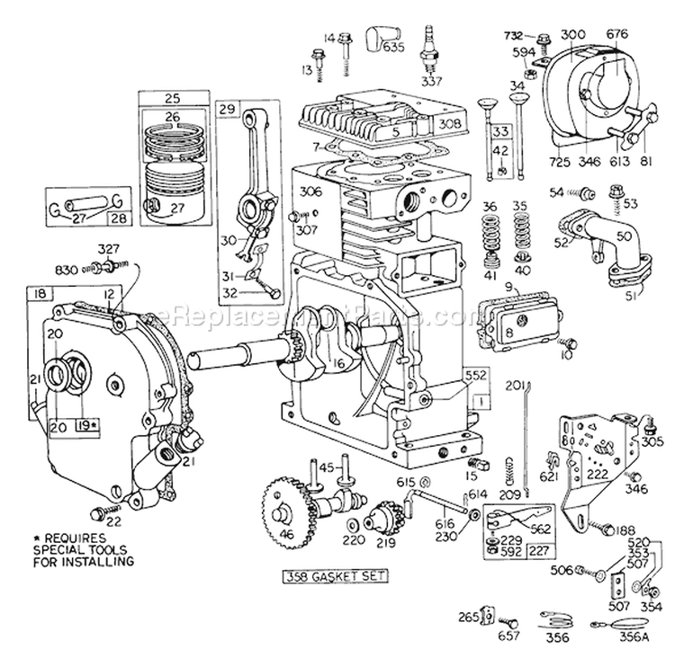 Page E Diagram and Parts List for 31763 6000001-6999999 - 1976 Toro Snow Blower