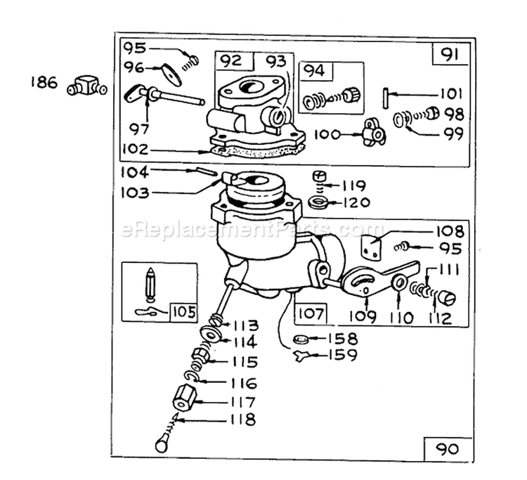 Page E Diagram and Parts List for 31727 1000001-1999999 - 1971 Toro Snow Blower