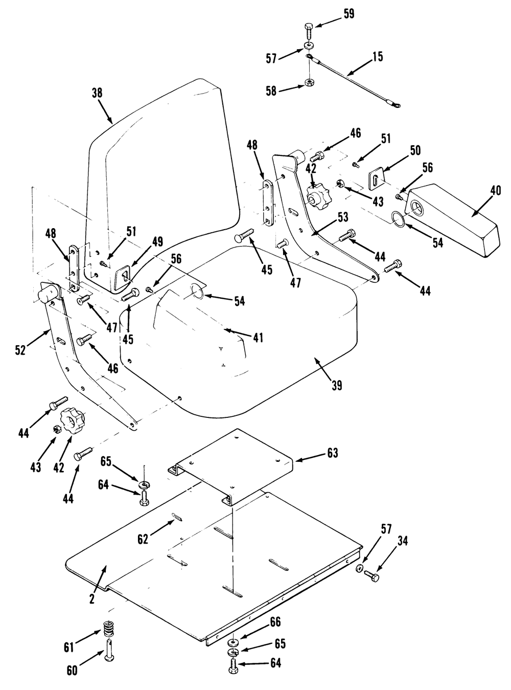 Seat Diagram and Parts List for R1-24OE02 1000001 - 1999999 Toro Lawn Tractor