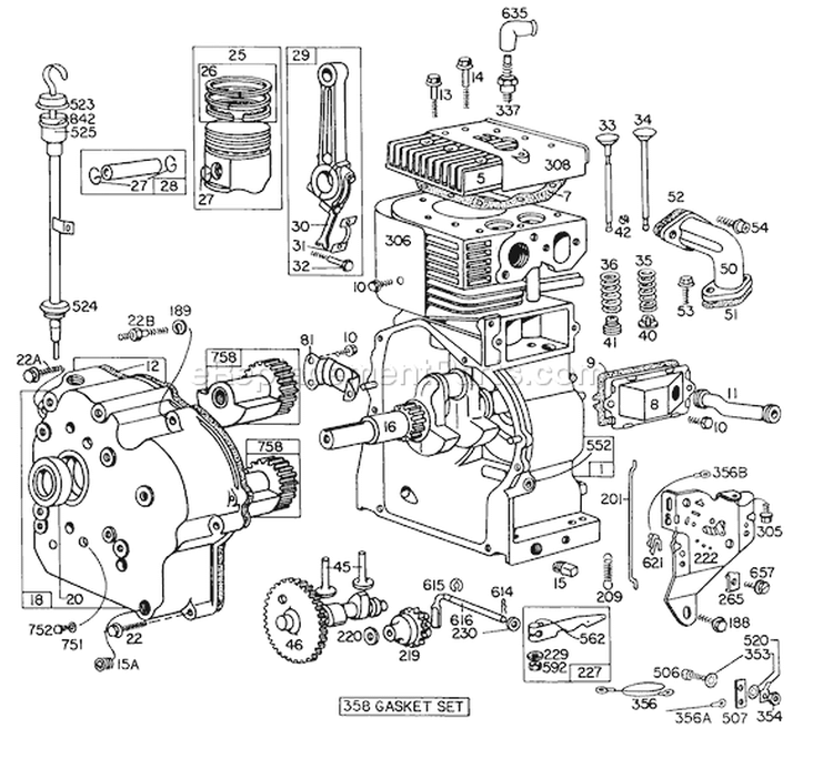Page D Diagram and Parts List for 31995 6000001-6999999 - 1976 Toro Snow Blower
