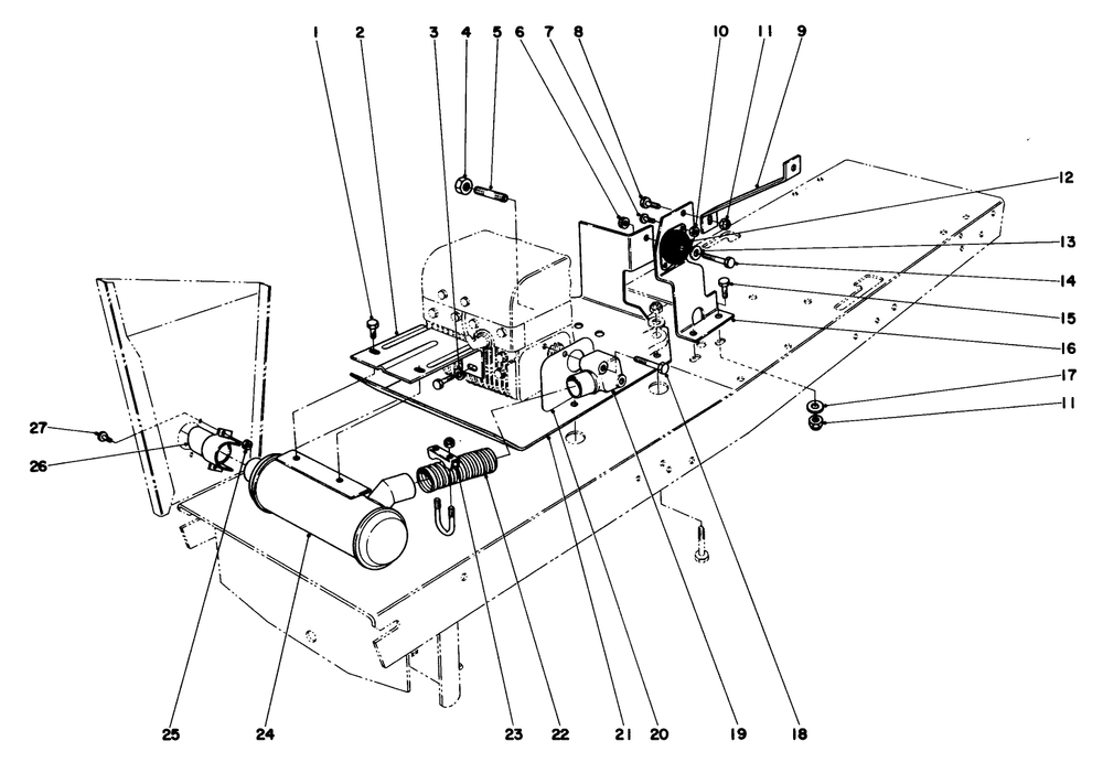 Exhaust Assembly Diagram and Parts List for 55256 1000001 - 1999999 Toro Lawn Tractor