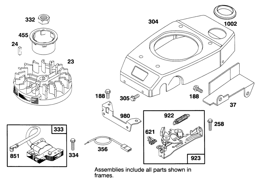 Engine Gts 150 Diagram and Parts List for 20764BC 59000001 - 59999999 Toro Lawn Mower