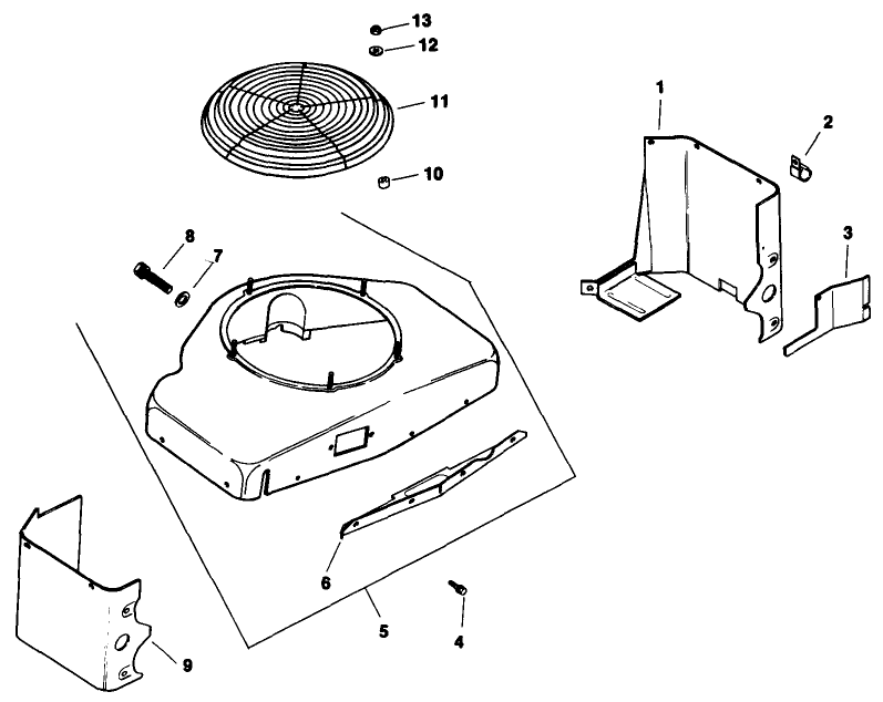 Baffle & Shroud-Engine Kohler Model No. Mv16s-Type 56511 Diagram and Parts List for 30117 1000001 - 1999999 Toro Lawn Tractor Accessories