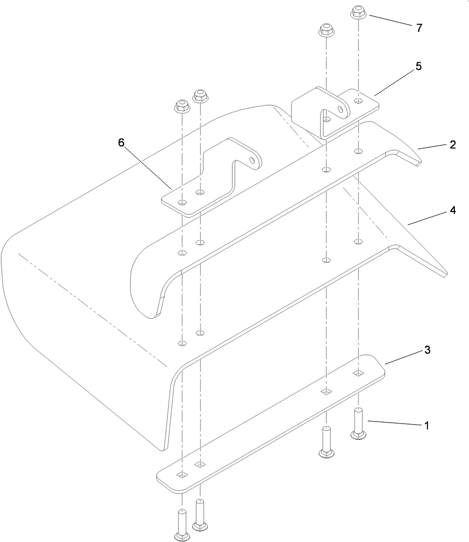 Deflector Assembly Diagram and Parts List for 39638 405700000-410299999 Toro Lawn Mower