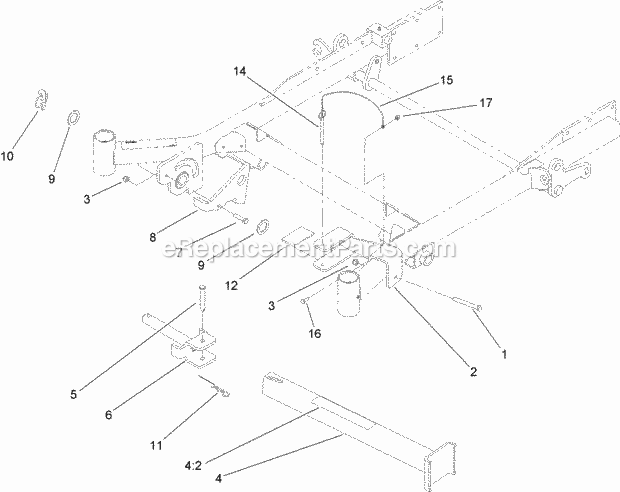 Z-Stand Assembly Diagram and Parts List for 74263CP 270000001-270999999 Toro Lawn Mower