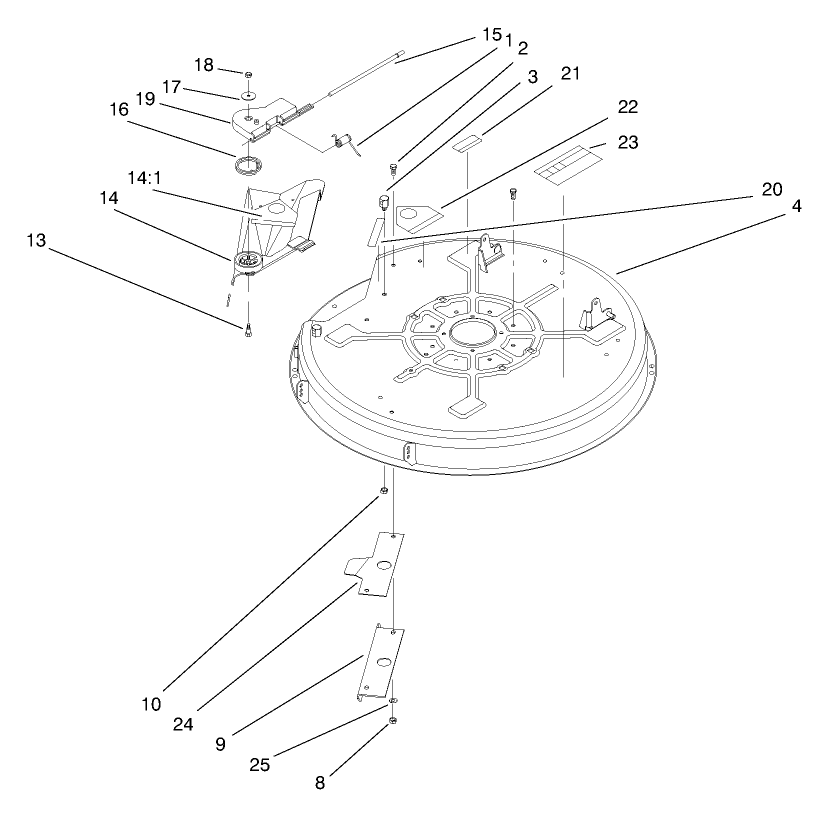 Deck Assembly (32" Cutting Unit) Diagram and Parts List for 71189 8900001 - 8999999 Toro Lawn Tractor