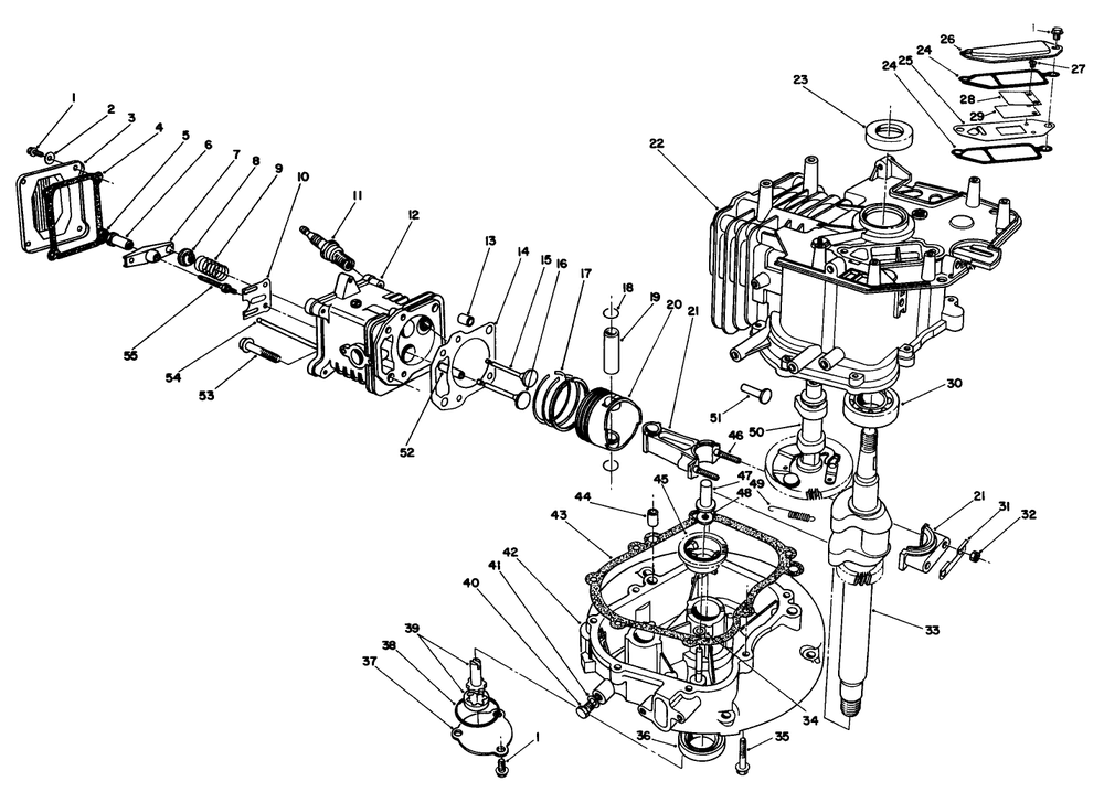 Crankcase Assembly (Continued) (Engine Model No. Vml0-4) Diagram and Parts List for 22622 1000001 - 1999999 Toro Lawn Mower
