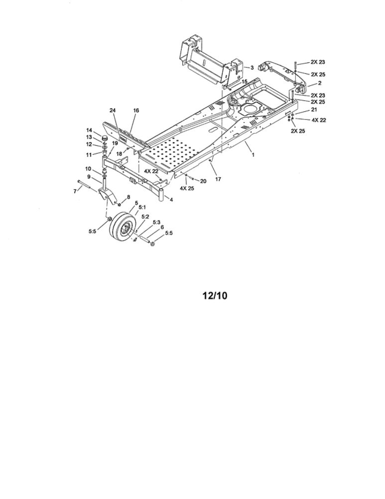 Frame Assembly Diagram and Parts List for 74370 280000001-290999999 Toro Lawn Mower