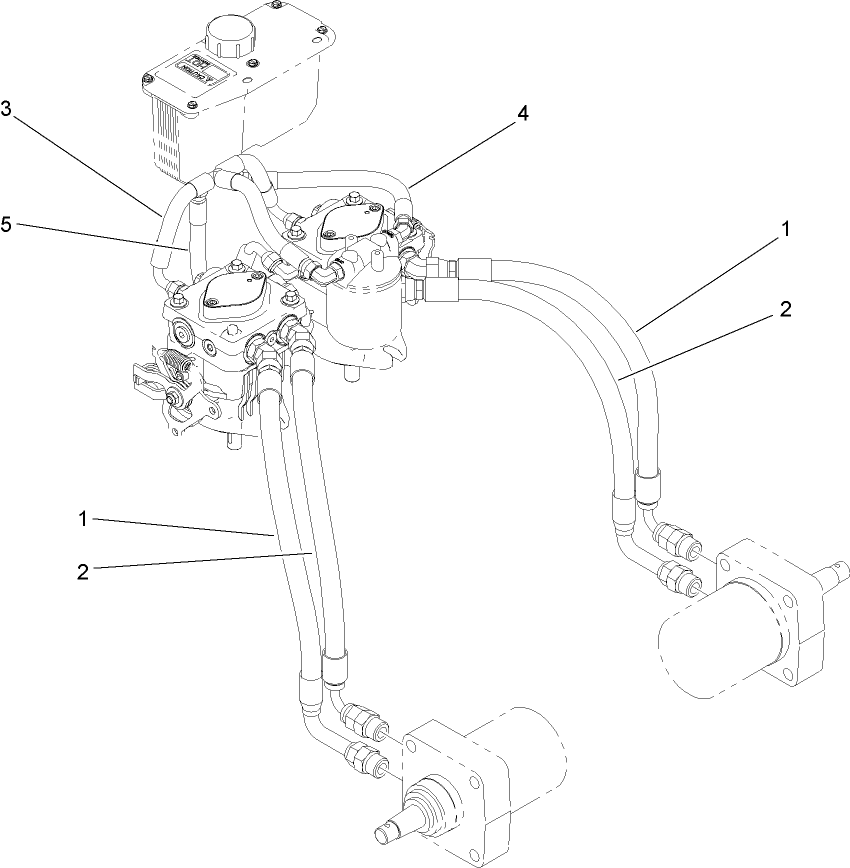 Hydraulic Hose Assembly Diagram and Parts List for 38494 (290000001-290999999)(2009) Toro Lawn Mower