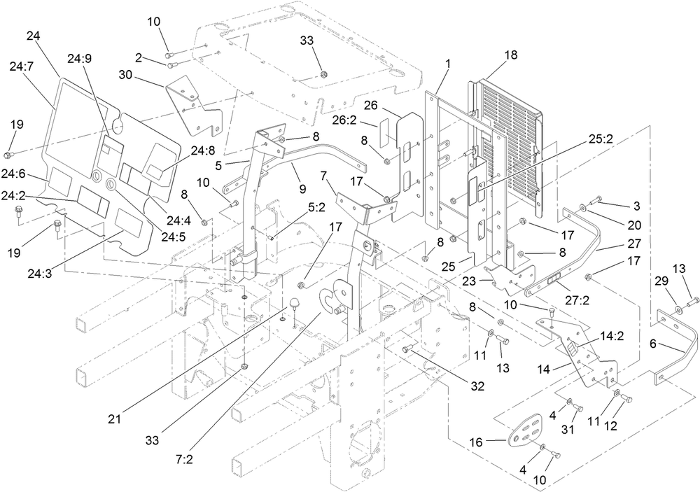 Engine Housing Assembly Diagram and Parts List for 74264TE (314000001-314999999)(2014) Toro Lawn Mower