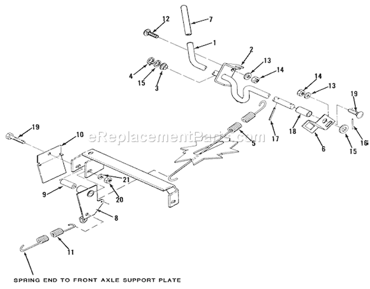 Pto Clutch Linkage Diagram and Parts List for 32-11B301 1987 Toro Lawn Tractor