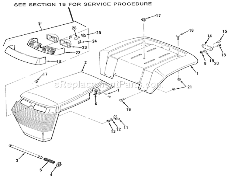 Page H Diagram and Parts List for 32-11B301 1987 Toro Lawn Tractor