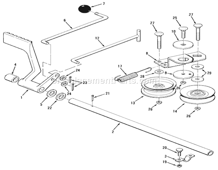 Brake & Idler Assembly (212-H) Diagram and Parts List for 32-12B5A2 1000001-1999999 - 1991 Toro Lawn Tractor
