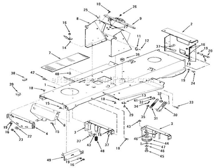 Frame Assembly Diagram and Parts List for 32-12B5A2 1000001-1999999 - 1991 Toro Lawn Tractor