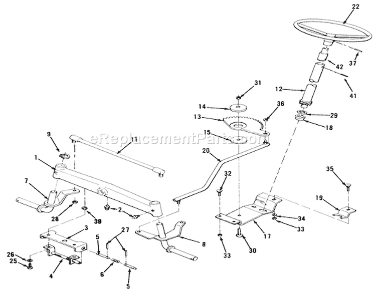 Front Axle & Steering Assembly Diagram and Parts List for 32-12B5A2 1000001-1999999 - 1991 Toro Lawn Tractor