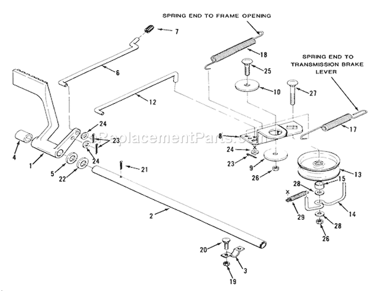 Brake & Idler Assembly (212-5) Diagram and Parts List for 32-12B5A3 1000001-1999999 - 1991 Toro Lawn Tractor