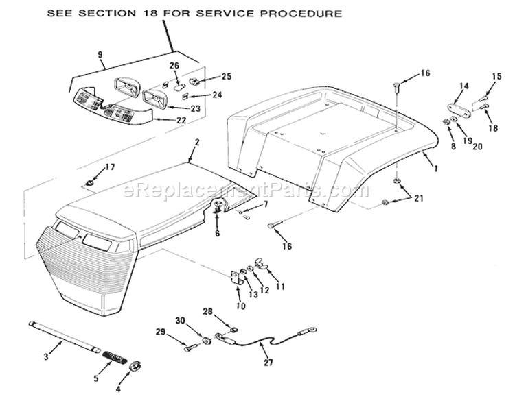 Page G Diagram and Parts List for 32-08B501 1987 Toro Lawn Tractor