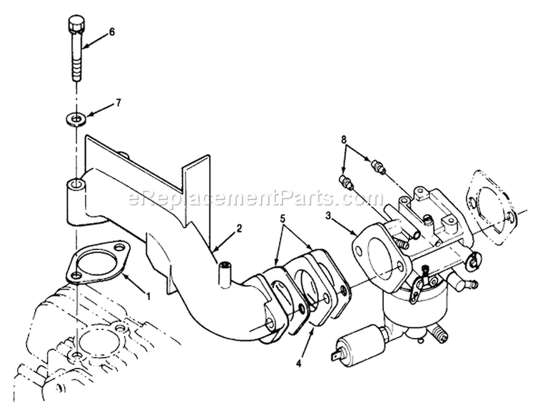Carburetor Diagram and Parts List for 32-12O501 1990 Toro Lawn Tractor