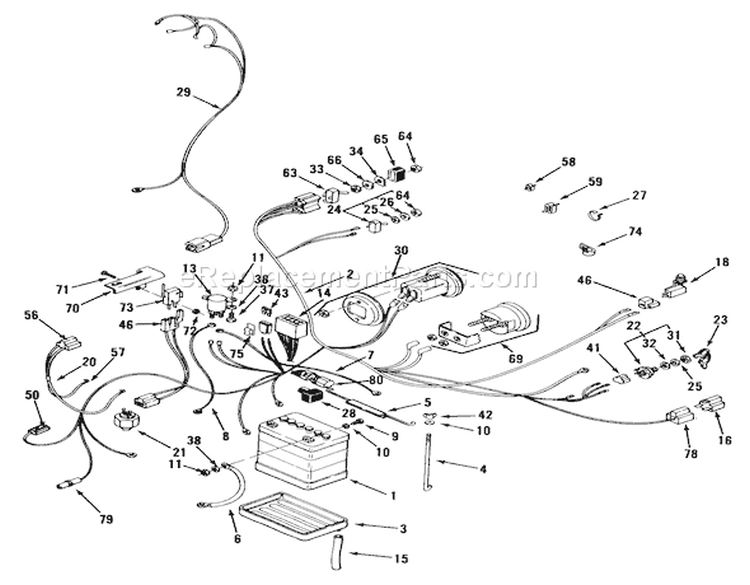 Electrical System Diagram and Parts List for 32-10BE01 1990 Toro Lawn Tractor