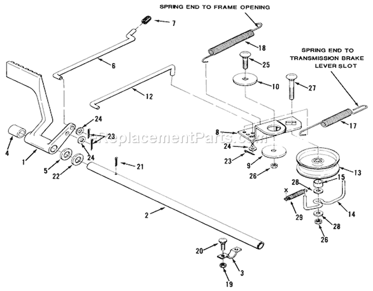 Brake & Idler Assembly (210-5 & 212-5) Diagram and Parts List for 32-10BE02 1000001-1999999 - 1991 Toro Lawn Tractor