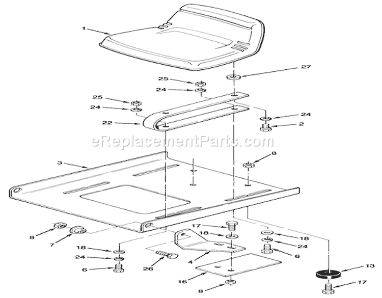 Seat Assembly (212-5 & 212-H) Diagram and Parts List for 32-10BE02 1000001-1999999 - 1991 Toro Lawn Tractor