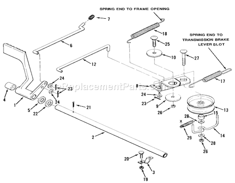 Brake & Idler Assembly (210-5 & 212-5) Diagram and Parts List for 32-12O503 2000001-2999999 - 1992 Toro Lawn Tractor